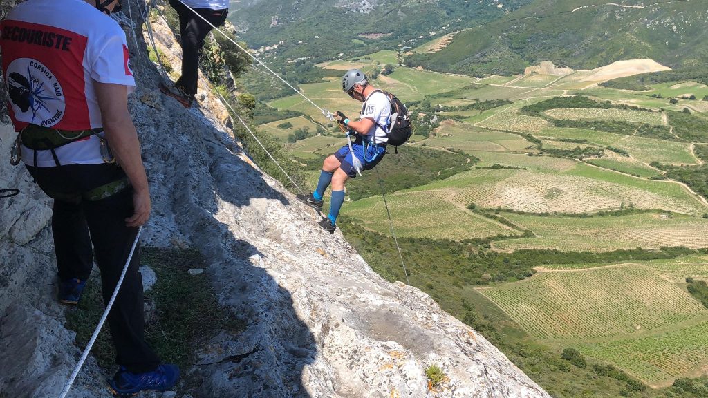 Abseiling at the Corsica Raid Aventure