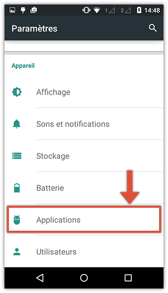 Accéder aux paramètres de l'appareil Android