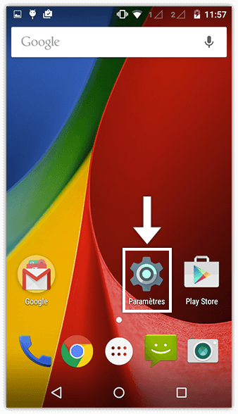 update1 Écran des paramètres Android - étape 1